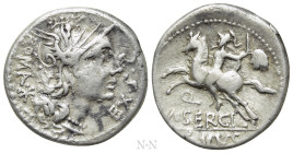 M. SERGIUS SILUS (116-115 BC). Denarius. Rome
