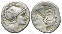 L. FLAMINIUS CHILO. Brockage Denarius (109-108 BC). Rome