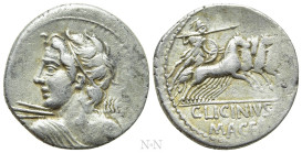 C. LICINIUS L.F. MACER. Denarius (84 BC). Rome
