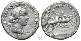 C. ANNIUS T. F. T. N. and L. FABIUS L. F. HISPANIENSIS. Denarius (82-81 BC). Mint in northern Italy or Spain