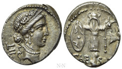JULIUS CAESAR. Denarius (48 BC). Military mint traveling with Caesar