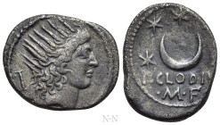 P. CLODIUS M.F. TURRINUS. Denarius (42 BC). Rome