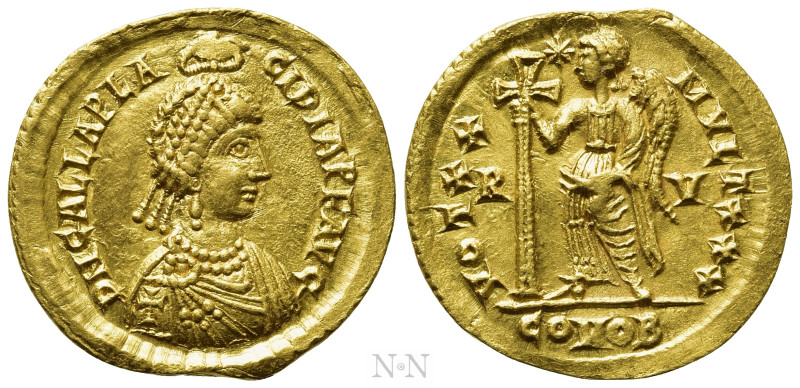 GALLA PLACIDIA (Augusta, 421-450). GOLD Solidus. Ravenna.

Obv: D N GALLA PLAC...