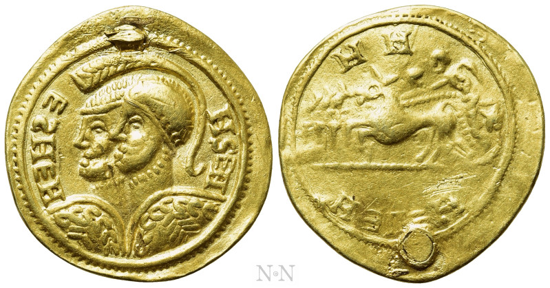 UNCERTAIN GERMANIC TRIBES (Circa 3rd-4th century AD). GOLD Cast 'Aureus'. Imitat...