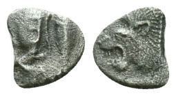 Mysia, Cyzicus Obol circa 450, AR . Forepart of boar l., behind, tunny. Lion’s head l. within incuse square.Reference :Condition: Very Fine