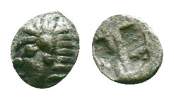 Ionia, Phokaia, AR Diobol,Circa 521-478 BC.Obv: Archaic female head left, wearing earring and helmet or close fitting cap.Reference:Condition: Very Fi...