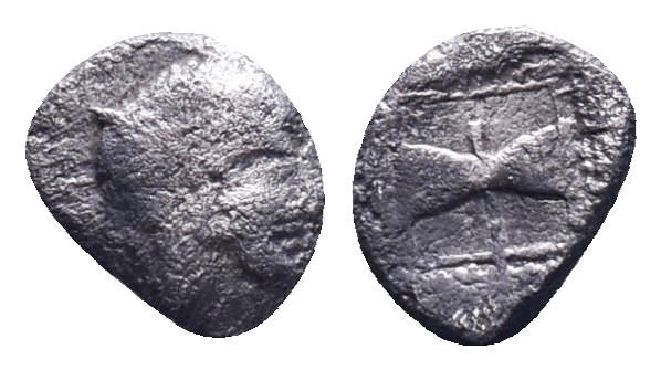 Greek
Troas. Tenedos. (480-450 BC) AR Obol. Obv: head of Janus. Rev: double axe...