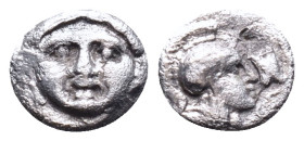 Pisidia, SelgeObol circa 300-190, AR. Gorgoneion Rev. Helmeted head of Athena. Reference :Condition: Very Fine