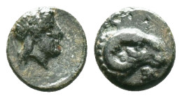 TROAS. Kebren. (Circa 387-310 BC.) ChalkousAE Bronze, Laureate head of Apollo to right. / K Ram's head to right.Reference :Condition: Very Fine