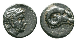 TROAS. Kebren. (Circa 387-310 BC.) ChalkousAE Bronze, Laureate head of Apollo to right. / K Ram's head to right.Reference :Condition: Very Fine