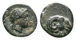 TROAS. Kebren. (Circa 387-310 BC.) ChalkousAE Bronze, Laureate head of Apollo to right. / K Ram's head to right.Reference :Condition: Very Fine