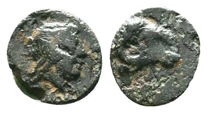 TROAS. Kebren. (Circa 387-310 BC.) Chalkous
AE Bronze, 
Laureate head of Apoll...