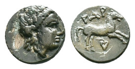 TROAS. Gargara. Ae (Circa 400-284 BC).Obv: Laureate head of Apollo right.Rev: ΓAP. Horse prancing right. Reference :Condition: Very Fine