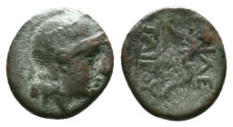 KINGS of PERGAMON. temp. Eumenes I to Attalos I. (Circa 260-230 BC).AE BronzeIn the name of Philetairos. Helmeted head of Athena right / Bow.Reference...