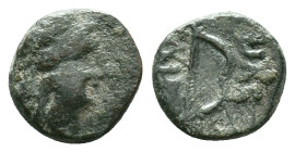 KINGS of PERGAMON. temp. Eumenes I to Attalos I. (Circa 260-230 BC).AE BronzeIn the name of Philetairos. Helmeted head of Athena right / Bow.Reference...