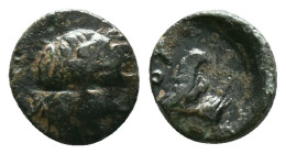 Troas, Abydos. AE , 4th century BC. Obv. Head of Apollo Left. laureate. Rev: ABY. Eagle standing to right,Reference :Condition: Very Fine