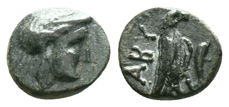 Troas, Abydos. AE , 4th century BC. Obv. Head of Apollo Left. laureate. Rev: ABY...