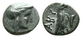 Troas, Abydos. AE , 4th century BC. Obv. Head of Apollo Left. laureate. Rev: ABY. Eagle standing to right,Reference :Condition: Very Fine