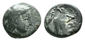 Troas, Abydos. AE , 4th century BC. Obv. Head of Apollo Left. laureate. Rev: ABY. Eagle standing to left,Reference :Condition: Very Fine