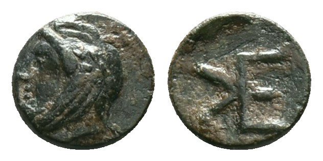 Greek, TROAS, Kebren (Circa 412-399 BC) AE Bronze Obv: Head of satrap left, wear...