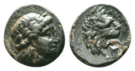 TROAS, Antandros.(Circa 4th-3rd century BC).AE BronzeLaureate head of Apollo right / Head of lion right; ivy leaf below.Reference :Condition: Very Fin...