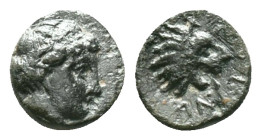 TROAS, Antandros.(Circa 4th-3rd century BC).AE BronzeLaureate head of Apollo right / Head of lion right; ivy leaf below.Reference :Condition: Very Fin...