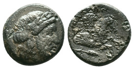 MYSIA. Adramytion. Ae (4th century BC).Obv: Laureate head of Zeus right.Rev: AΔPA.Forepart of Pegasos right; below, grain ear right.Reference:Conditio...