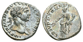 Trajan (AD 98-117). AR denarius. NGC Choice VF. Rome, ca. AD 104-111. IMP TRAIANO AVG GER DAC P M TR P, laureate head of Trajan right, slight drapery ...