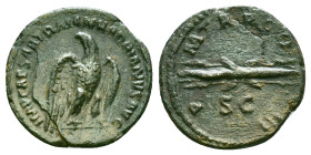 Hadrian (117-138). AE, Quadrans. Rome. Hadrian (117-138). Rome.Obv: IMP CAESAR TRAIAN HADRIANVS AVG. Eagle standing right on thunderbolt, head l.Rev: ...