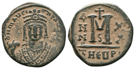 Mauricius Tiberius (582-602 AD). AE Follis, Theoupolis (Antiochia), 597-598 AD.Reference : "Repatinated"Condition: Very Fine