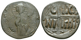 ANONYMOUS FOLLES. Class C. Attributed to Michael IV (1034-1041). Obv: + ЄMMANOVHΛ / IC - XC. Christ Antiphonetes standing facing. Rev: IC - XC / NI - ...