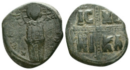 ANONYMOUS FOLLES. Class C. Attributed to Michael IV (1034-1041). Obv: + ЄMMANOVHΛ / IC - XC. Christ Antiphonetes standing facing. Rev: IC - XC / NI - ...