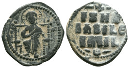 Anonymous (attributed to Constantine IX). Ca. 1042-1055. AE follis . Class D anonymous. Constantinople mint, struck ca. 1042-55. nimbate Christ seated...