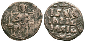 Anonymous (attributed to Constantine IX). Ca. 1042-1055. AE follis . Class D anonymous. Constantinople mint, struck ca. 1042-55. nimbate Christ seated...
