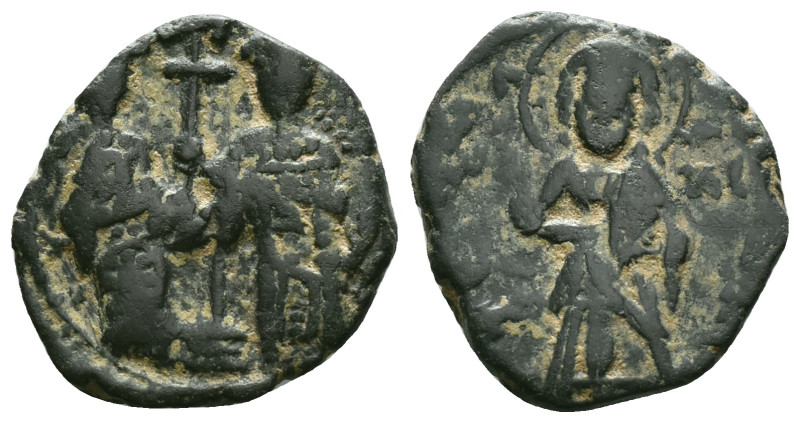 CONSTANTINE X DUCAS with EUDOCIA (1059-1067). Follis. Constantinople. Obv: + ЄMM...