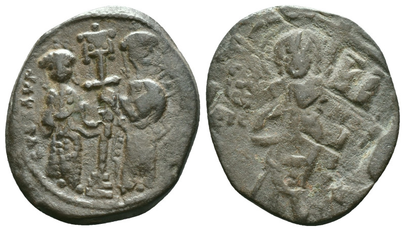 CONSTANTINE X DUCAS with EUDOCIA (1059-1067). Follis. Constantinople. Obv: + ЄMM...