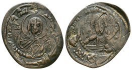 Anonymous Follis, Class G. Romanus IV, AD 1068-1071. AE, Follis. Constantinople. Obv: IC XC. Bust of Christ, nimbate, facing, right hand raised, scrol...