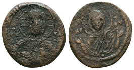 Anonymous Follis, Class G. Romanus IV, AD 1068-1071. AE, Follis. Constantinople. Obv: IC XC. Bust of Christ, nimbate, facing, right hand raised, scrol...