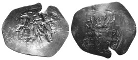 Manuel I Comnenus. 1143-1180. Æ Aspron Trachy . Constantinople mint. Struck 1167-1180(?). Christ Pantocrator entrhoned facing; stars flanking / Manuel...