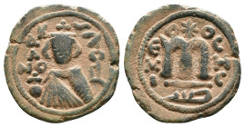 Arab Byzantine CoinsUMAYYAD CALIPHATE.Pseudo Byzantine TypeReference : "Repatinated"Condition: Very Fine