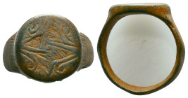 Bronze  Ring AE , Circa 10th-12th Century ADReference :Condition: Very Fine