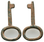 Ancient Roman Bronze Door Key Reference :Condition: Very Fine