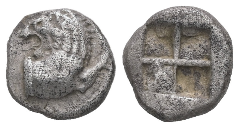 Thrace, Chersonesos. AR Diobol, 1.22 g 10.03 mm. Circa 500 BC.
Obv: Forepart of ...
