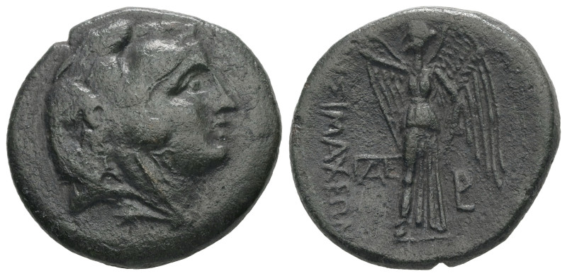 Thrace, Lysimacheia. Ae, 8.77 g 23.94 mm. Circa 309-220 BC.
Obv: Head of Herakle...