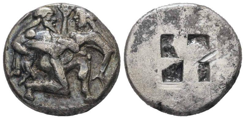 Thrace, Thasos. AR Stater, 8.64 g 21.64 mm. Circa 480-463 BC.
Obv: Ithyphallic s...