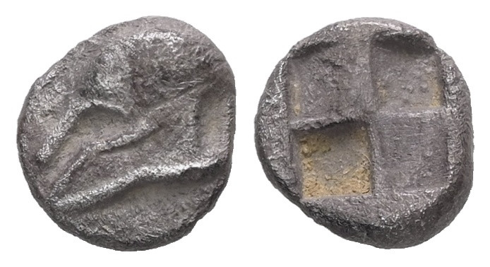 Asia Minor, Uncertain. AR Hemiobol, 0.51 g. 7.92 mm. Late 6th-early 5th centurie...