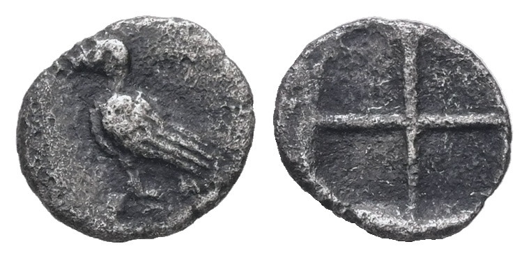Asia Minor, Uncertain mint (Abydos?). AR Hemiobol, 0.28 g 8.13 mm. 5th century B...