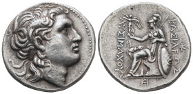Kings of Thrace (Macedonian). Lysimachos. AR Tetradrachm, 17.10 g 29.76 mm. 305-281 BC. Amphipolis.
Obv: Diademed head of the deified Alexander right,...