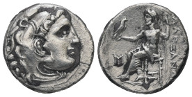 Kings of Macedon. Alexander III "the Great". AR Drachm, 3.69 g. 17.95 mm. 336-323 BC. Abydos.
Obv.: Head of Herakles right, wearing lion's skin headdr...