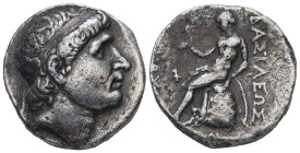 Seleukid Kingdom, Antiochos III 'the Great'. AR Tetradrachm, 16.42 g 25.78 mm. (222-187 BC). Uncertain mint.
Obv: Diademed head right.
Rev: ΒΑΣΙΛΕΩΣ /...